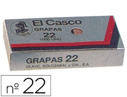 Caja 1.000 grapas El Casco 22 galvanizadas